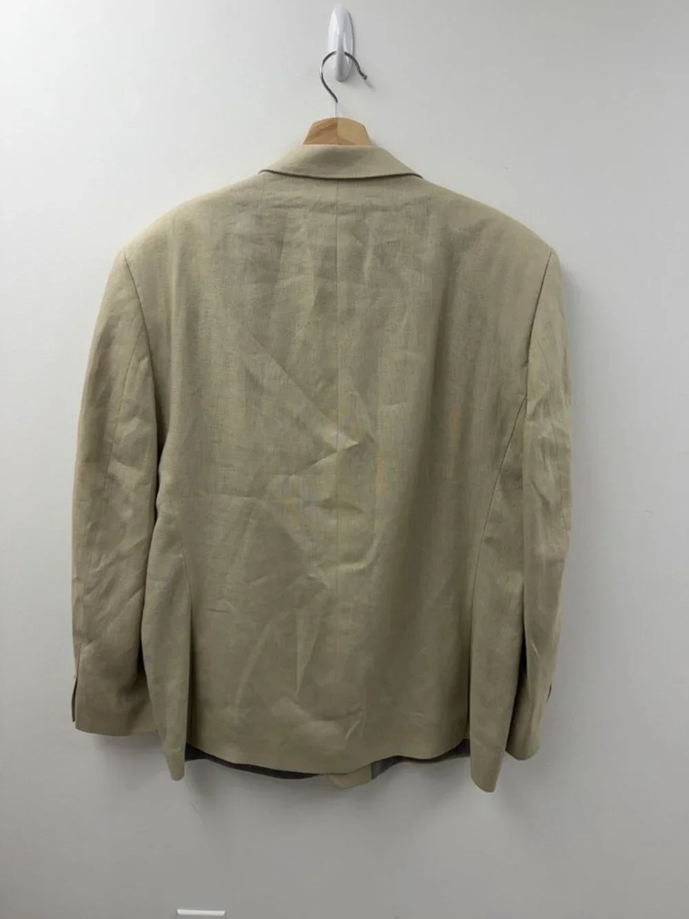 Calvin Klein Mens Sz 50R Beige 100% Linen Blazer 2 Button Dual Vent Great Look - Picture 3 of 13